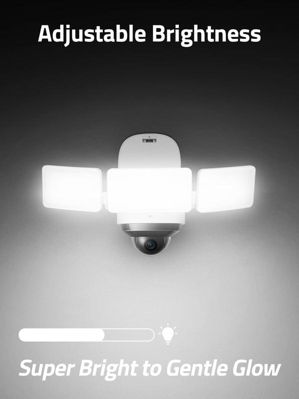 eufy Security Floodlight Security Cam S330, 360-Degree Pan & Tilt Coverage, 2K Full HD, 3,000 Lumens, Weatherproof, AI Subject Lock and Tracking, No Monthly Fee, Hardwired, Motion Only Alert