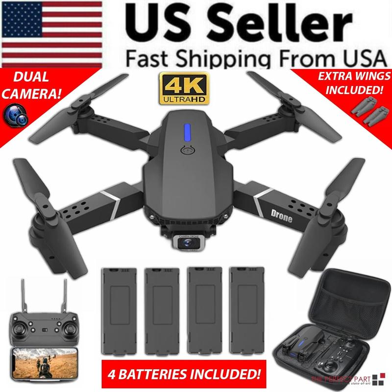 2024 New RC Drone With 4K HD Dual Camera WiFi FPV Foldable Quadcopter +4 Battery