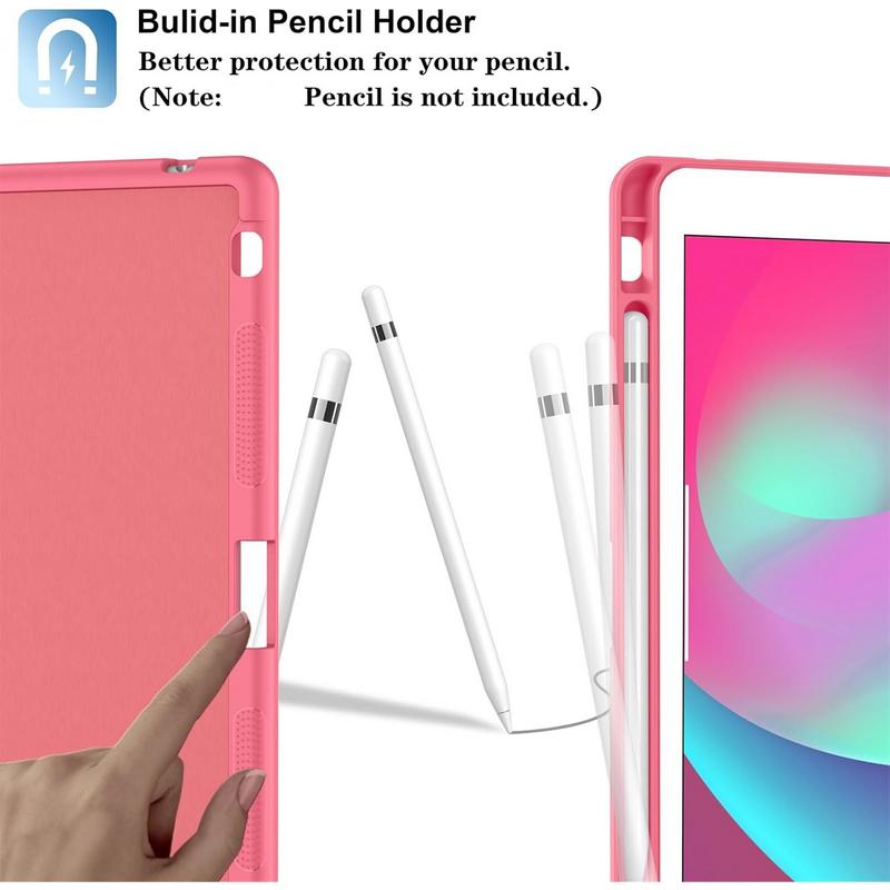 Case for iPad 9th 8th 7th Generation 10.2 inch (2021 2020 2019 Model) with Pencil Holder, Premium Folio Stand Case with Auto Wake Sleep,Soft TPU Back Shell Cover for iPad 10.2 Inch-Watermelon Accessories Computer ipad case