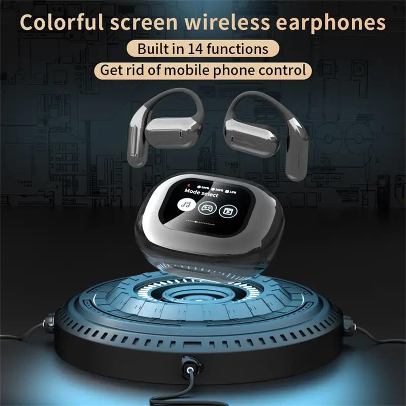 Smart touch screen open ear Bluetooth 5.4 IPX7 waterproof earphones suitable for running exercise audio Christmas decoration earphones open earHeadset