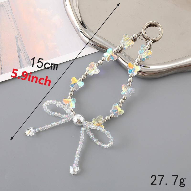 Luxury Butterfly Beads Decorated Phone Chain, Fashionable Phone Lanyard, Phone Strap for Women & Girls, Mobile Phone Decoration Accessories