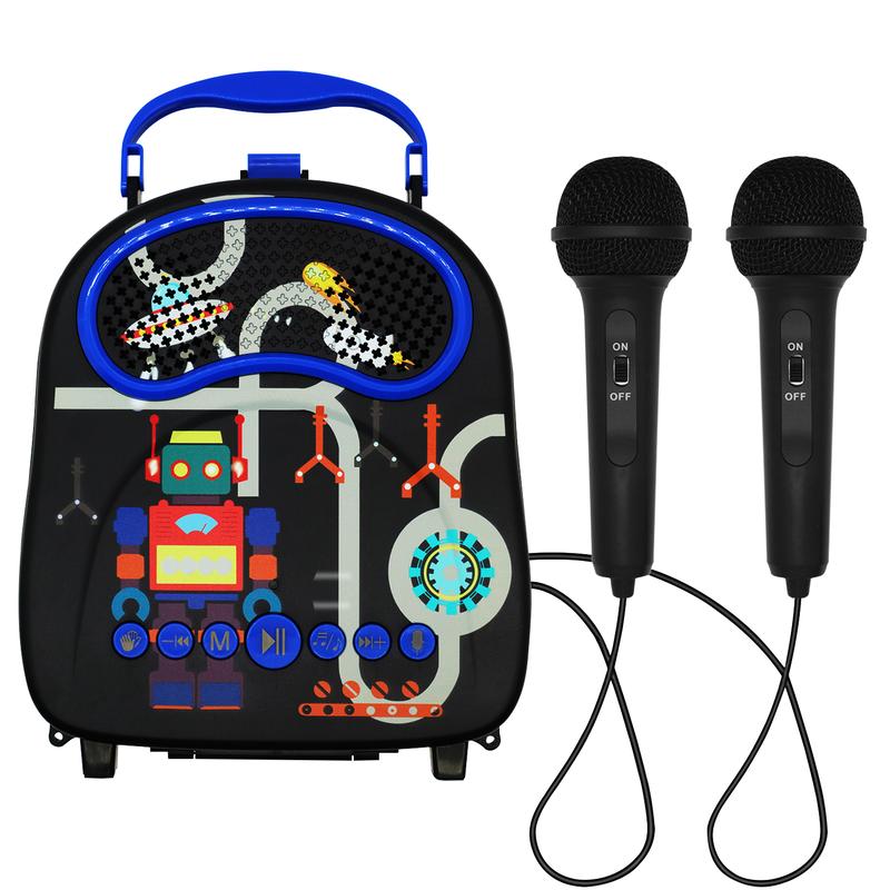 Mini Karaoke Machine for Kids, Portable Wireless Karaoke Speaker with 2 Microphones with Carton pic Christmas Kids Toys Gifts for Girls 4, 5, 6, 7, 8, 9, 10 +Year Old Mini Bluetooth outdoor home