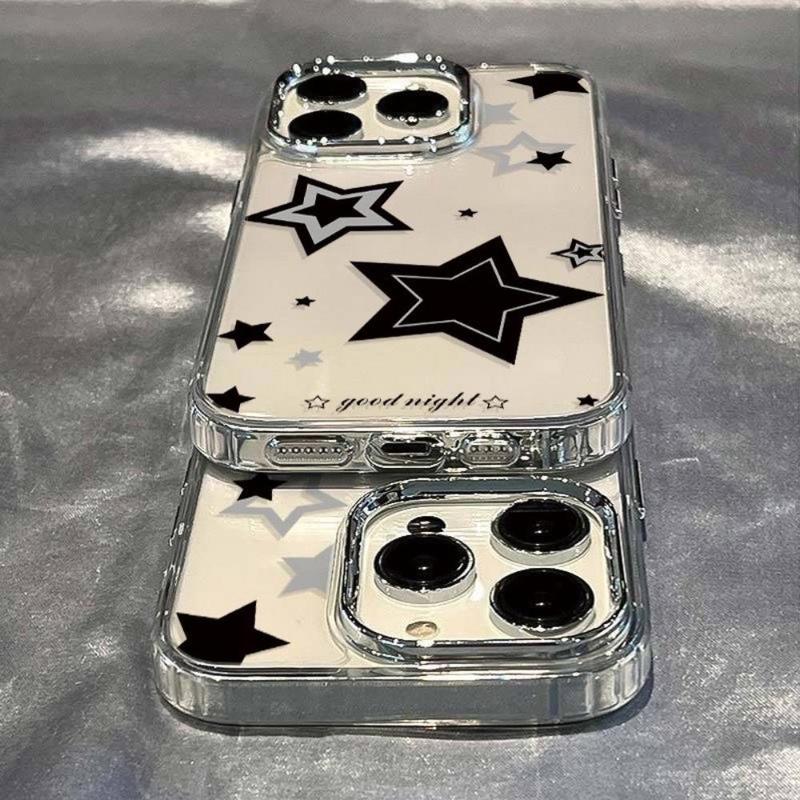 Star Pattern Clear Phone Case for Summer, Decorative Phone Protector Cover Compatible with iPhone, Shockproof Phone Cases for iPhone 11 12 13 14 15 Pro Max Phone Cases