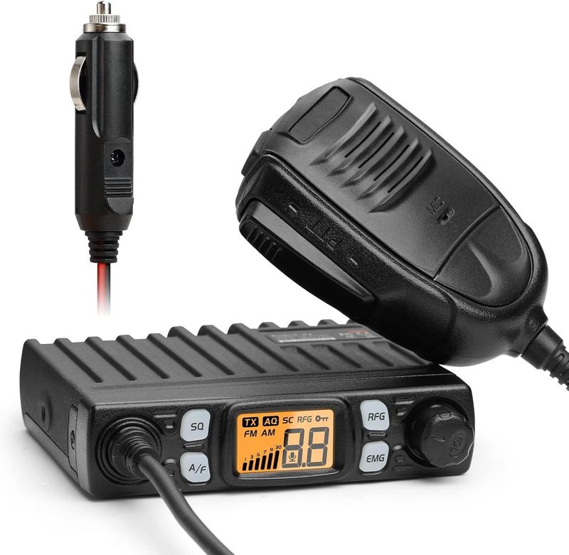 CB-27 Pro CB Radio 40- Mini Mobile with AM FM Instant Emergency  9 19, 4W Power Output, LCD Display, VOX, RF Gain, and Handheld Mic