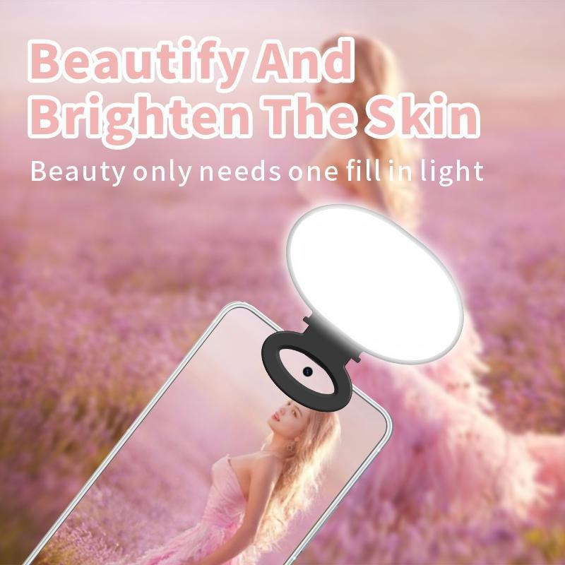 Portable Mini Selfie Light, 1 Count Rechargeable Pocket LED Fill Light, Selfie Light for Laptop Video Conference Mobile Phone Vlog Live Broadcast