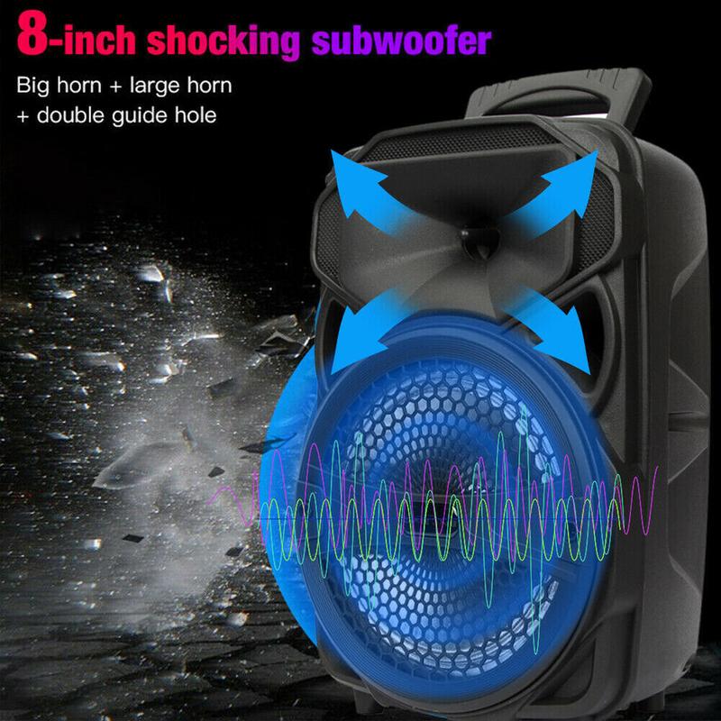 1000W Portable Wireless bluetooth Speaker Super Bass Stereo Radio FM TF AUX USB