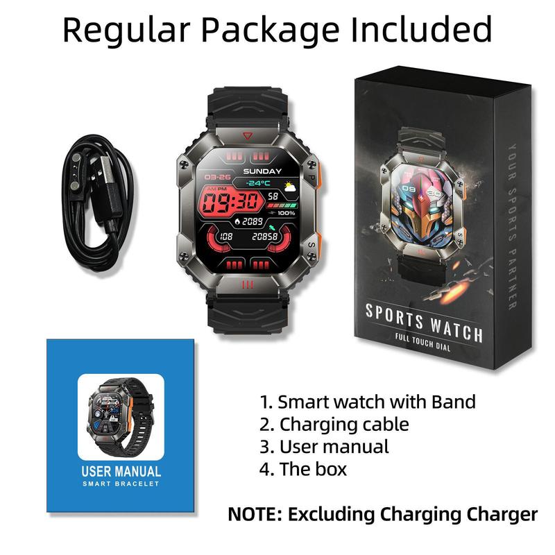 Multifunctional Smartwatch, Waterproof Touch Screen Digital Wristwatch, Smart Watches with Compass Mode, Fashion Square Smart Watch for Men Daily Life Use, Wearable Devices for Android iOS Smartphone, Smartwatch for Men & Women, Stocking Fillers Gift