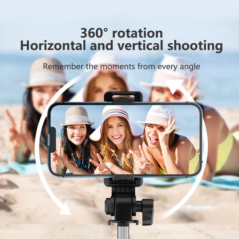 Portable Selfie Stick, Rechargeable Wireless Selfie Stick, Phone Tripod with Remote Control, Selfie Accessories for Outdoor Travel