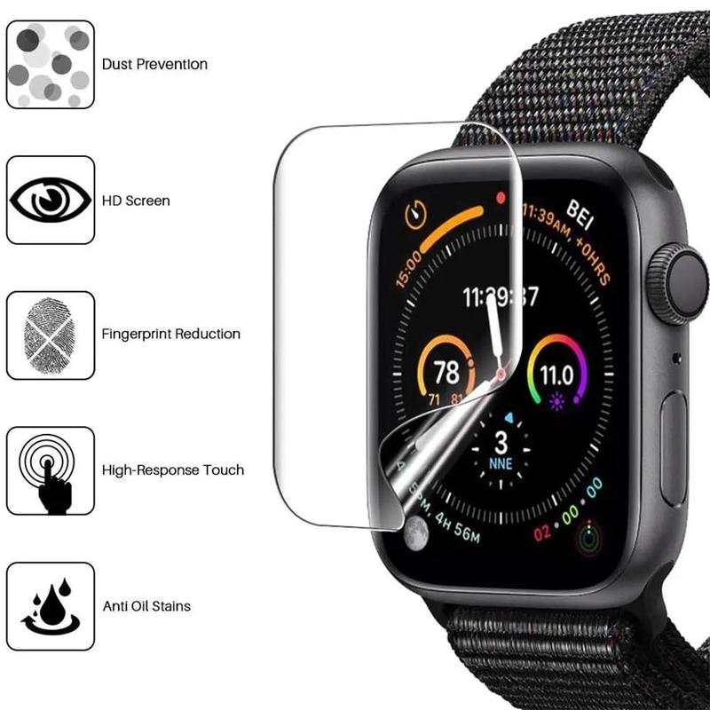 Soft Hydrogel Screen Protector Film, Full Protective Protector, Edge-to-Edge Protect,Wearable Accessories Compatible with Apple Watch 8 7 6 SE 5 4 3