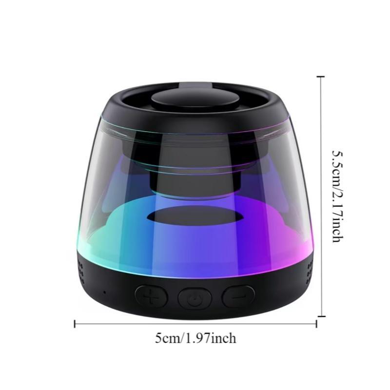 Wireless Speaker, 1 Count Rechargeable Portable Speaker with RGB Color Light, TWS Pairing Wireless Outdoor Sound, TF Card Support, Ambient Light 360 HD Surround Sound