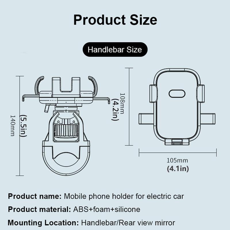 Bike Phone Holder with Mechanical Locking Knob, Durable Stable Phone Holder, Rotatable Phone Rack for Bike Cycling Motorcycle