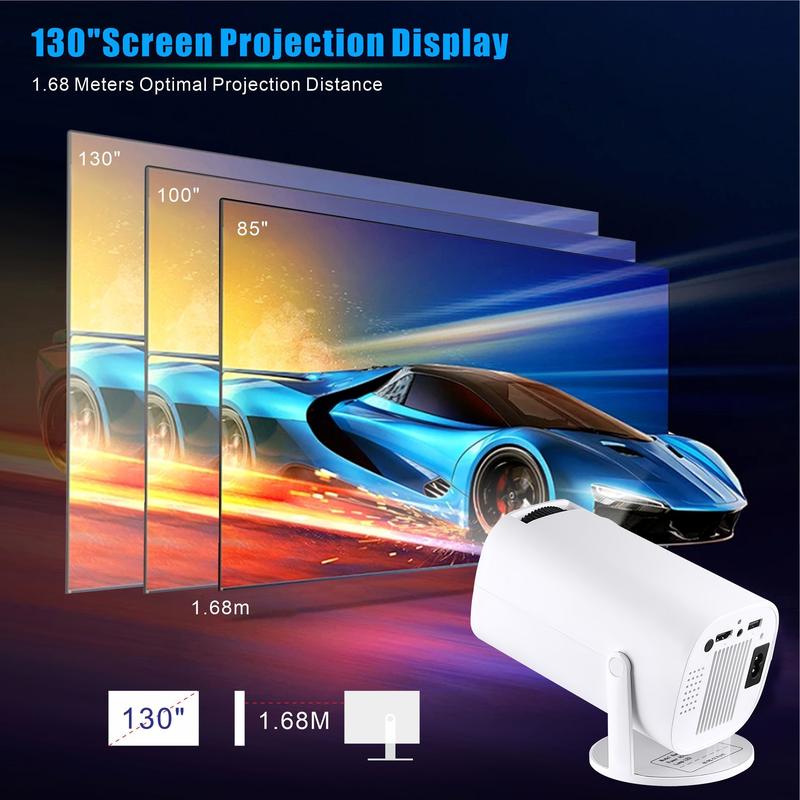 Mini Projector 200ANSI Portable Wireless Home Outdoor Cinema Wireless Projector Compatible With Smartphone USB AV Fire Stick PS5 Android Audio