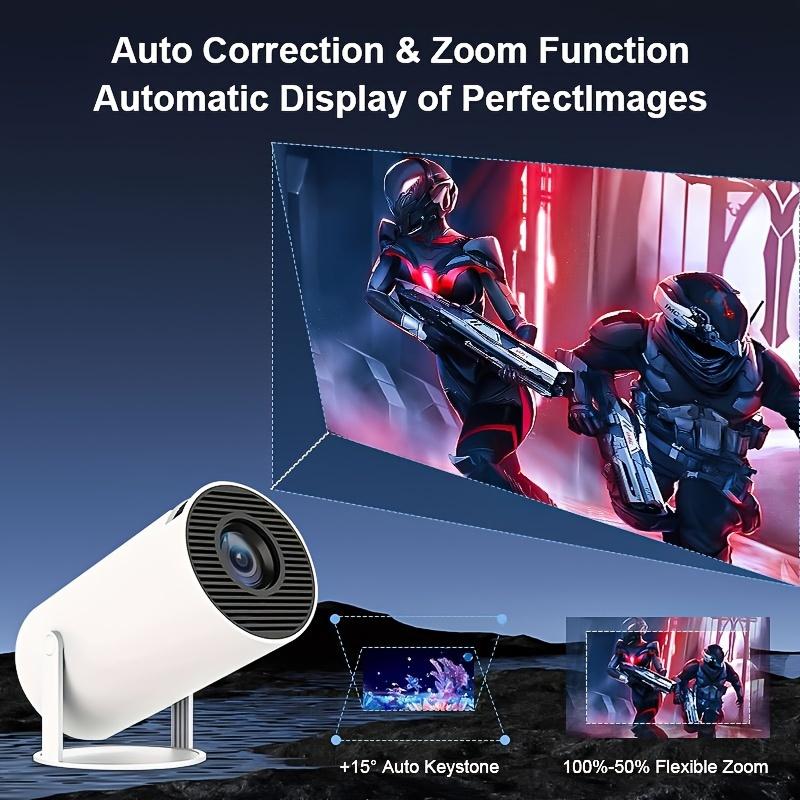 HY300 Full HD Projector, 4K Support, Android 11.0, 200-499 ANSI Lumens, 180° Adjustable Projection, 3D Ready, LCD Display, USB Powered, Button Control, 4:3 Aspect Ratio, Home and Outdoor Cinema Mini Wi-Fi Android Portable Projector