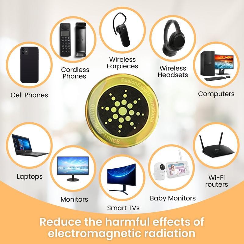 EMF Protection Anti-Radiation Quantum Shield for Phone, Airpods, Fridge, and Laptop - 96.43% Less Mobile Radiation Electronic Accessories EMFProtectionStickers Gold Silver for Devices Smartphone Cellphone