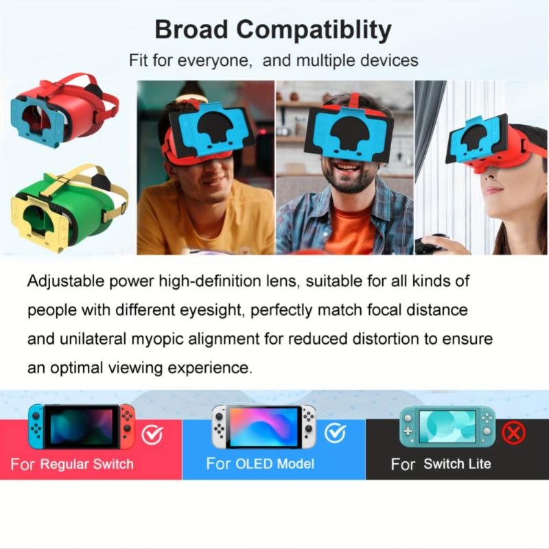 VR Headset For Standard Switch, 3D Glasses With Adjustable HD Lenses Switch OLED Virtual Reality Gaming Experience, Perfect Christmas Gift Friends