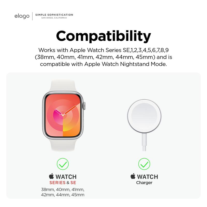 W4 Charging Stand for Apple Watch Series 1-9 - Retro Design, Durable Silicone Charger Accessory [2 Colors]