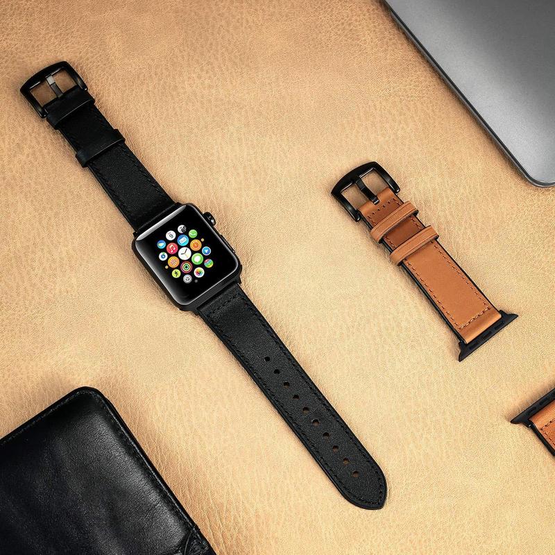 Leather Silicone Wearable Watch Band For Apple Watch Series 9 8 7 6 5 4 3 2 38 40 41 42 44 45 49mm iWatch Accessories