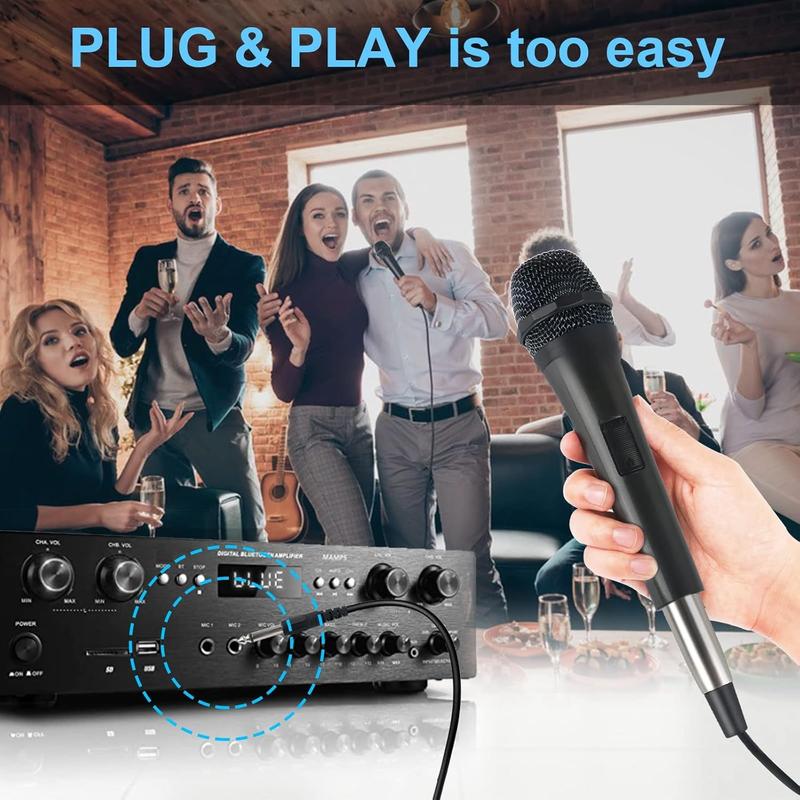 Dynamic Karaoke Microphone for Singing, Vocal Wired Microphone for Karaoke, Handheld Mic with 10 Ft , Mics for Speaker with ON Off