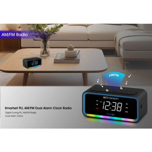 SmartSet AM FM, Dual Alarm Clock Radio, 0.9