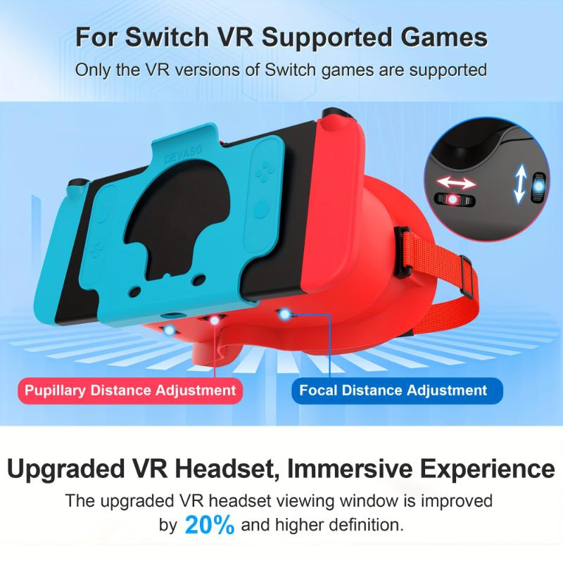 VR Headset For Standard Switch, 3D Glasses With Adjustable HD Lenses Switch OLED Virtual Reality Gaming Experience, Perfect Christmas Gift Friends