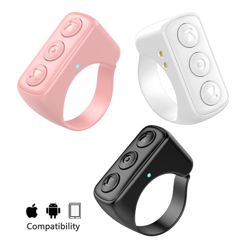 Xring Scrolling Ring with A Phone Holder,Bluetooth Phone Remote for Camera Selfie, Video Record, Music Control, Smart Ring for iPhone, iPad, Android, Pink  Smartphone Accessories for Christmas Gift