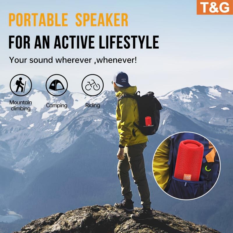 T&G365 Wireless Speaker - Immersive Surround Sound,36V Rechargeable , LED Lights, Portable Design, Built-in Mic, USB Charging, Micro SD TF Card Slot, Portable, Water-Resistant for Smartphones, Tablets, and PCs, , Indoor, Outdoor Audio