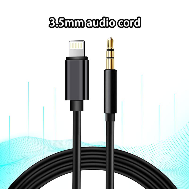 For IPhone To 3.5mm AUX Cord, Audio Adapter Hi-Fi Stereo Aux Headphone Male Cord Car Auxiliary Cable Compatible With IPhone 14 13 12 11  XS XR X 8 7, 100cm For Car, Lightning Cable, Tablets, Headphones, Speakers, Home, , Car Stereos, and Mobile Phones