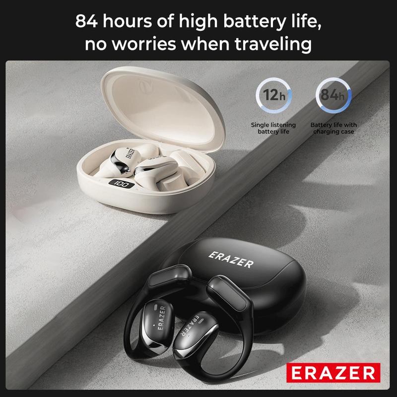 ERAZER AI Translation True Wireless Open Ear Earphones Headphones Support about 150 Languages Translation Touch Control Earphones Over Ear Wireless Headset Electronic Audio& Video Earbuds