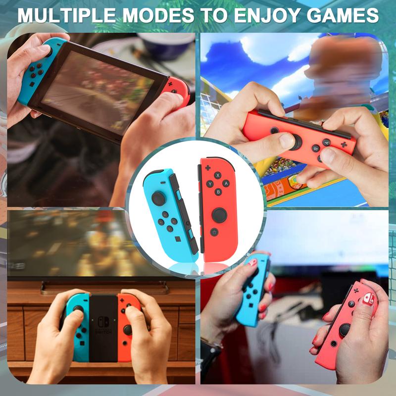 Switch Controller, Wireless Controller Replacement for Switch Joycons ,Left and Right Switch Joypad Controller Support Dual Vibration Wake-up Screenshot Motion Control,No NFC +