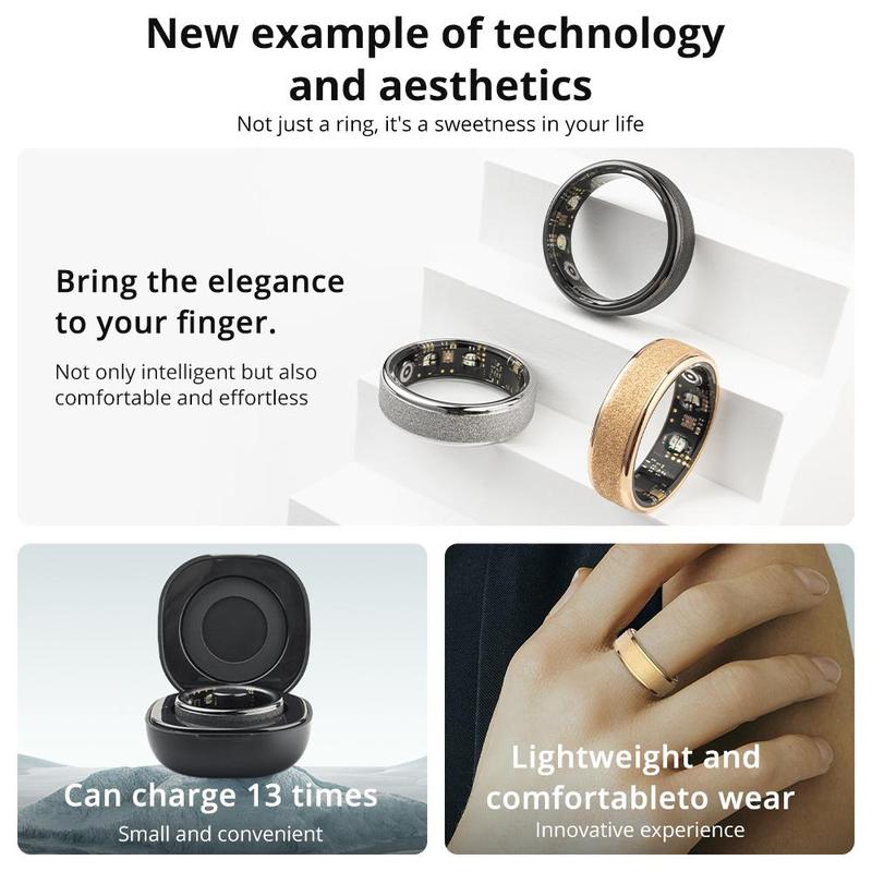 Smart Ring (1 Count), Multifunctional Smart Ring with Multiple Sports Modes, Waterproof Activity Tracker, Wearable Devices for iOS & Android