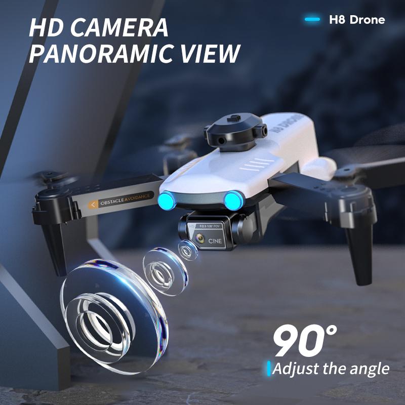 H8 Drone with brushless motor, optical flow, obstacle avoidance, remote control, and battery. Ideal outdoor flying toy gift