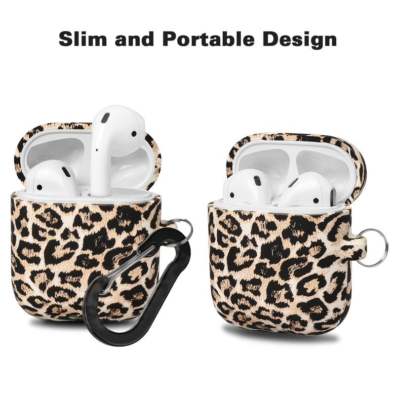 Animals Spots Pattern Earphone Case with Keychain, Soft Silicone Protective Case Cover, Cute Earphone Protector for AirPods 4 3 2 &1, Earbuds Case