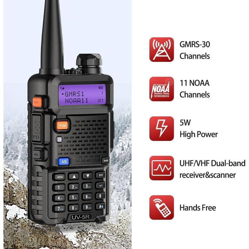 UV-5R GMRS Handheld Radio Long Range UV5R Walkie Talkies Rechargeable Two Way Radio,GMRS Repeater Capable,NOAA Weather Radio Walkie Talkie for Adults