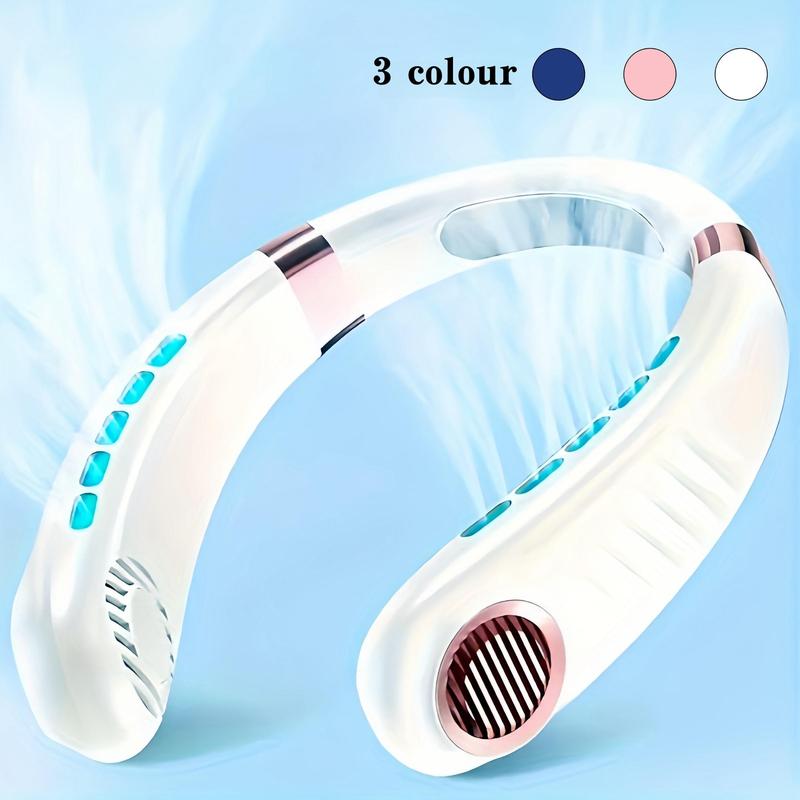 Portable Neck Cooling Fan, USB Rechargeable Neck Hanging Fan, Silent Noise Reduction Fan for Outdoor Sports Fitness Office Study Use