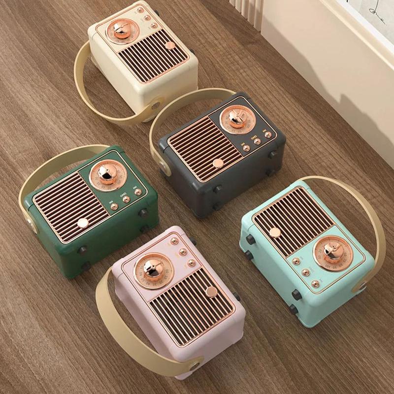 Vintage Wireless Speaker, Portable Mini Speaker with Built-in Microphone, Music Player for Home Office Outdoor Travel