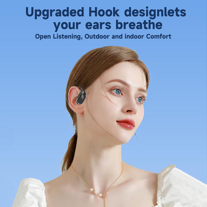 Open-ear Earbuds,Wireless Bluetooth Headset 5.4, Waterproof,48Hrs Playtime,On Ear Headphones Immersive Premium Sound Long Distance Connection Headset with Charging Case Audio Electronic