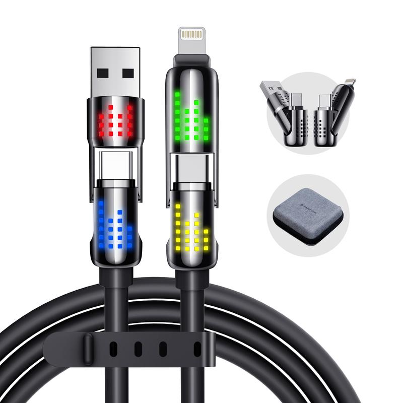 MAGIC JOHN 4-in-1 Charging Cable – Super Fast 240W Charging with RGB Light