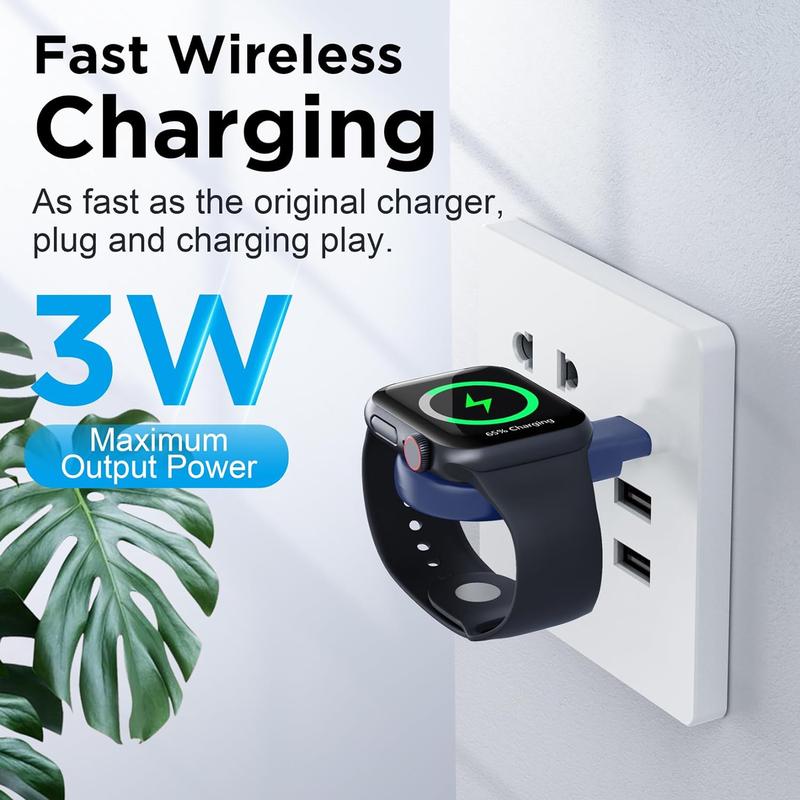 For Apple Watch charger, magnetic portable iWatch charger USB C & USB a fast wireless charging travel battery charger for iWatch Ultra2 Ultra SE2 SE Series 9 8 7 6 5 4 3 2 1 Accessories Wearable