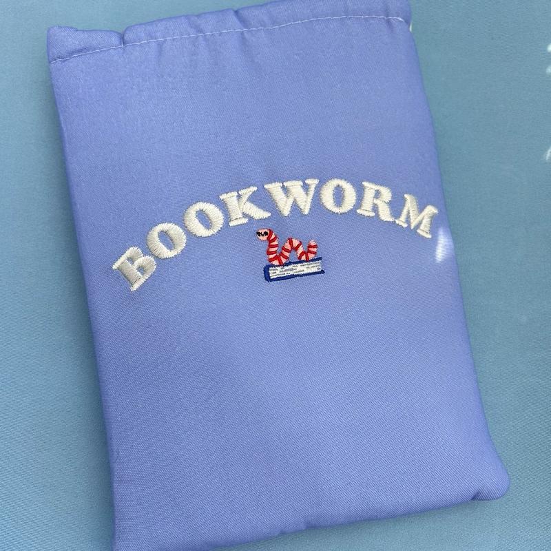 Embroidered Bookworm Padded EReader Sleeve