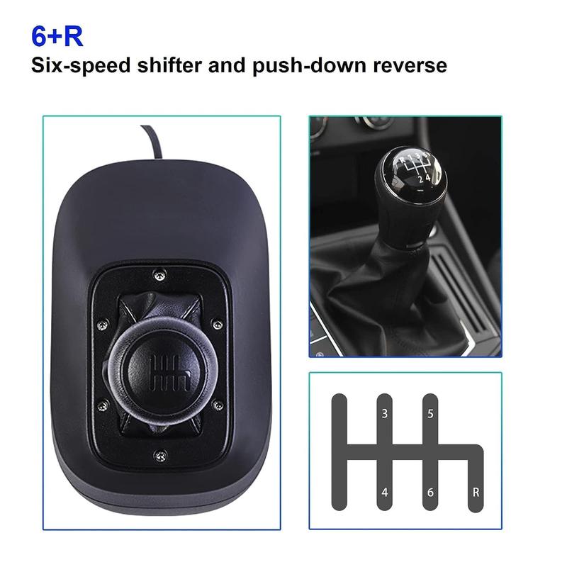 USB Simulator Gear Shifter, 6-speed H Pattern Gear Shifter with Reverse, Console Accessories for G29 G27 G25 G920 T300RS GT