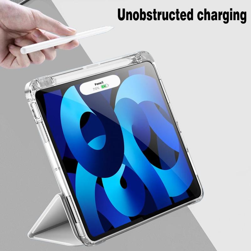 Smart Sleep Auto Wake Tablet Case with Pen Slot, 1 Count Foldable Tablet Protective Cover, Tablet Protector for iPad 12.9 Inch M2 M4 Pro11 Air 4 5 6