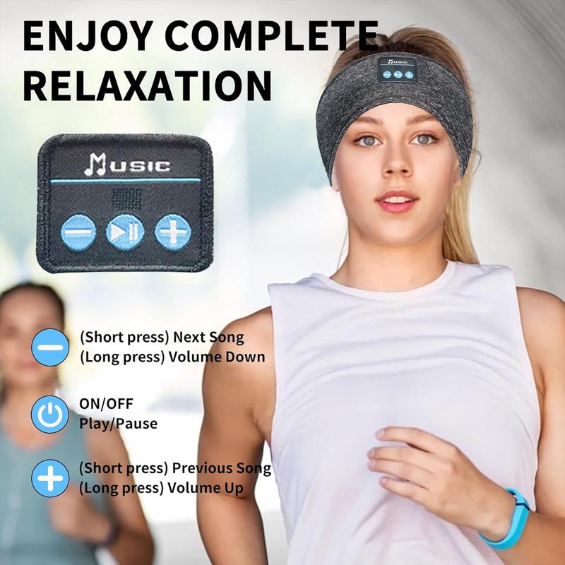 Sleeping Headphones Bluetooth Headband, Soft Long Time Play Sleeping Headsets with Built in Speakers Perfect for Workout,Running,Yoga,Travel, Darkgray