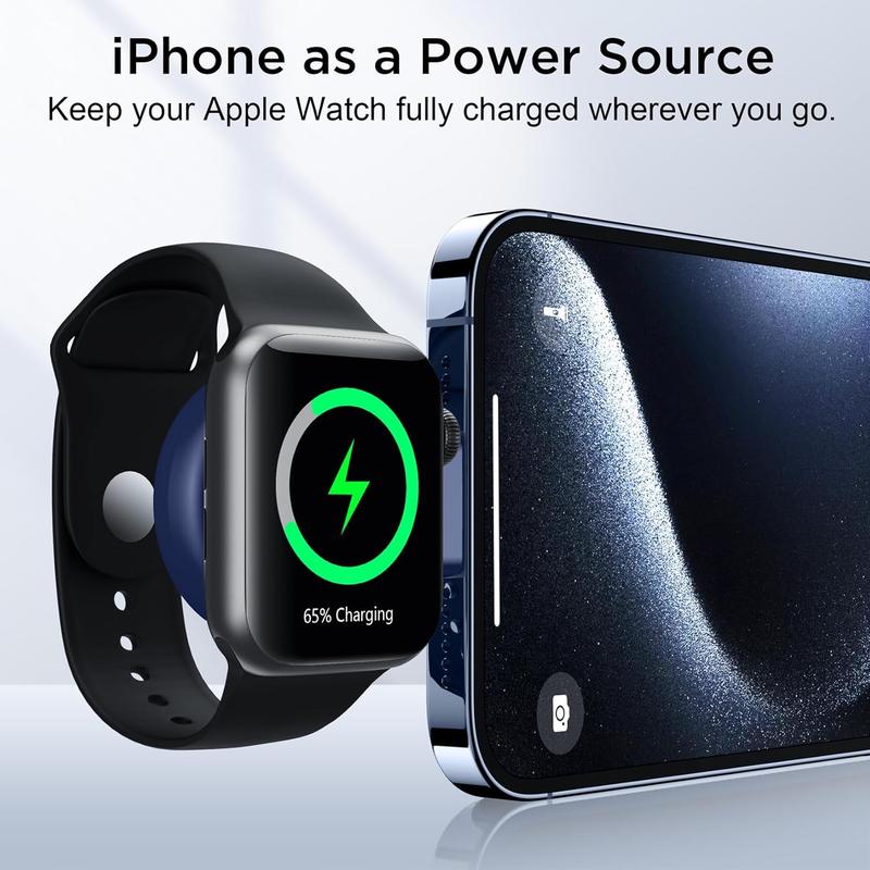 For Apple Watch charger, magnetic portable iWatch charger USB C & USB a fast wireless charging travel battery charger for iWatch Ultra2 Ultra SE2 SE Series 9 8 7 6 5 4 3 2 1 Accessories Wearable