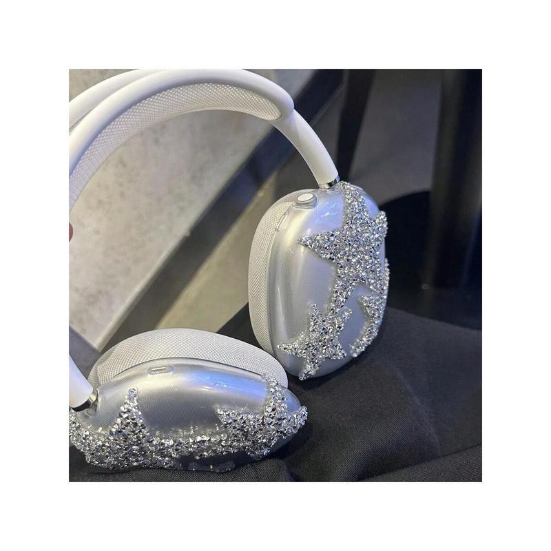 Fashion Y2k 1pc Sweet and Cool Silver Star Protective Case Compatible with Apple Airpods Max Headphone