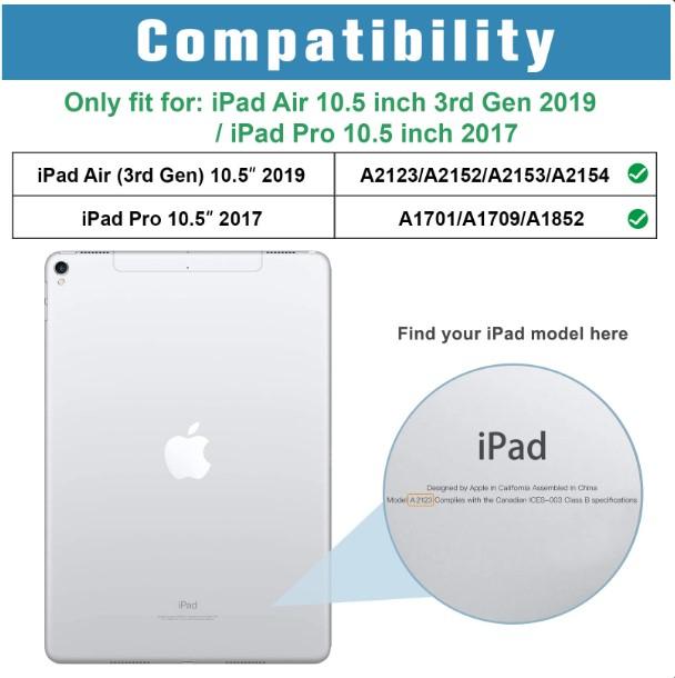 Smart Case for 10.5” iPad Air 3rd Generation 2019   iPad Pro 2017, Slim Stand Cover with Translucent Frosted Back for iPad Air 3