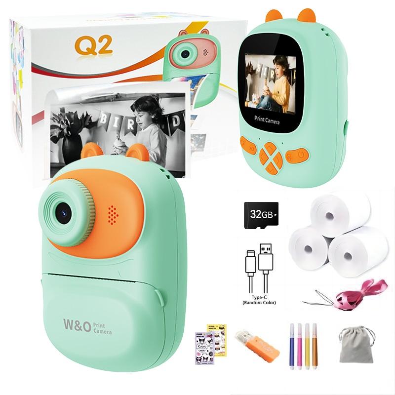 Instant Camera for Kids, Thermal Printing, Creative Christmas and Birthday Gift, HD Color Screen, 32G Memory, Fast Photo Printing, Educational Children's Toy Camera, For All Ages