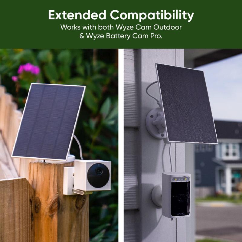 Wyze Battery Cam Solar Panel   2.5W 5V Mountable Charging Accessory, ONLY for Wyze Battery Cam Pro and Wyze Cam Outdoor v1 v2 Security Camera, Durable