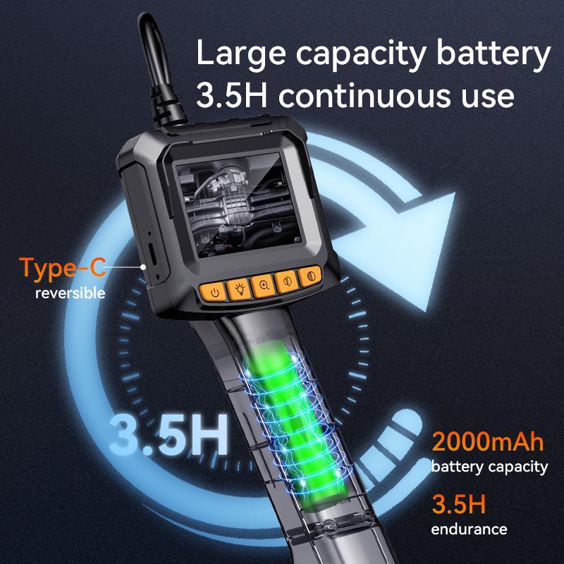 Industrial Endoscope HD Inspection Camera, Waterproof Snake Camera with LED Light, Mechanical Equipment Car Repair Water Heater Auxiliary Inspection Tool