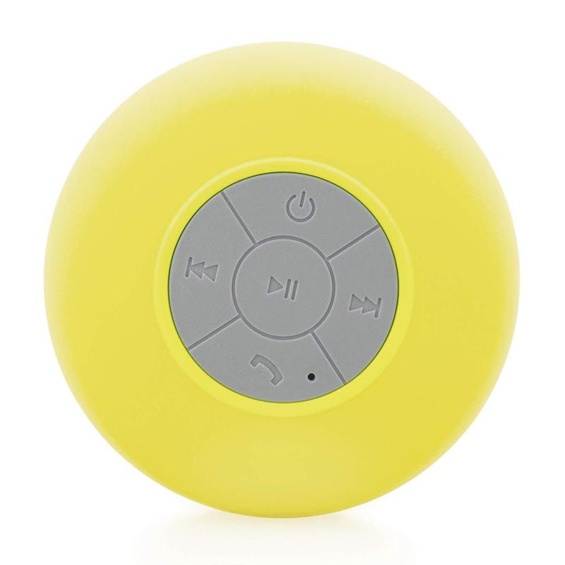 Mini Bluetooth Shower Speaker with LED light, Portable IPX4 Waterproof, Hands-Free Speakerphone. Rechargeable Using Micro USB, Wireless Stereo for Beach, Shower & Home