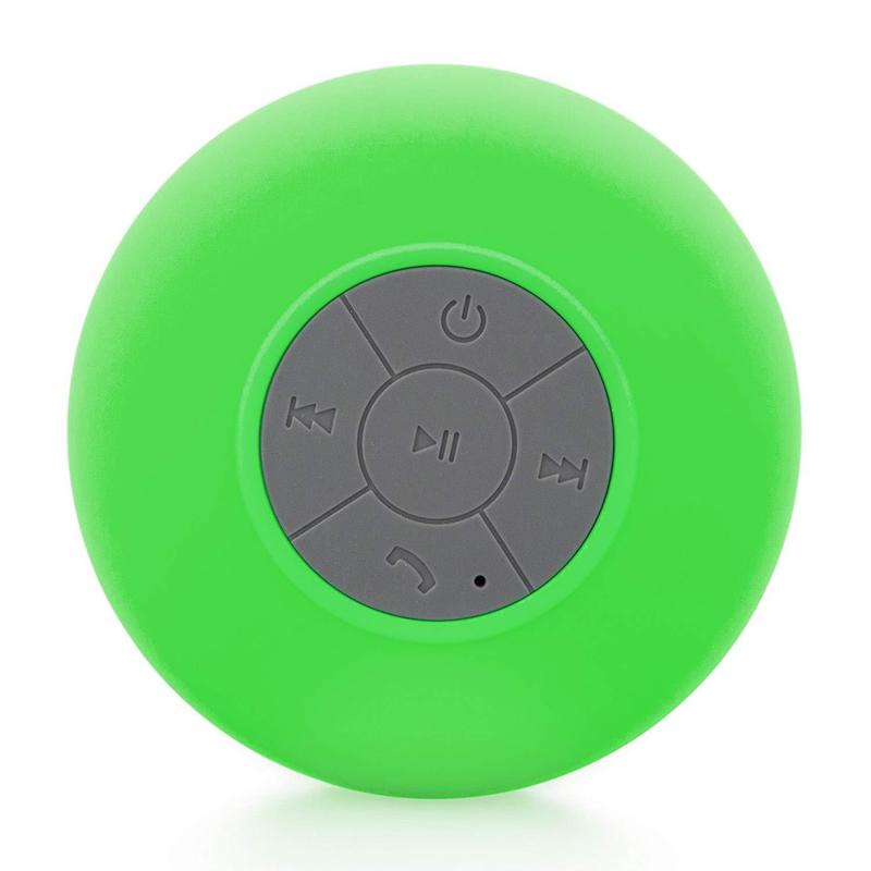 Mini Bluetooth Shower Speaker with LED light, Portable IPX4 Waterproof, Hands-Free Speakerphone. Rechargeable Using Micro USB, Wireless Stereo for Beach, Shower & Home